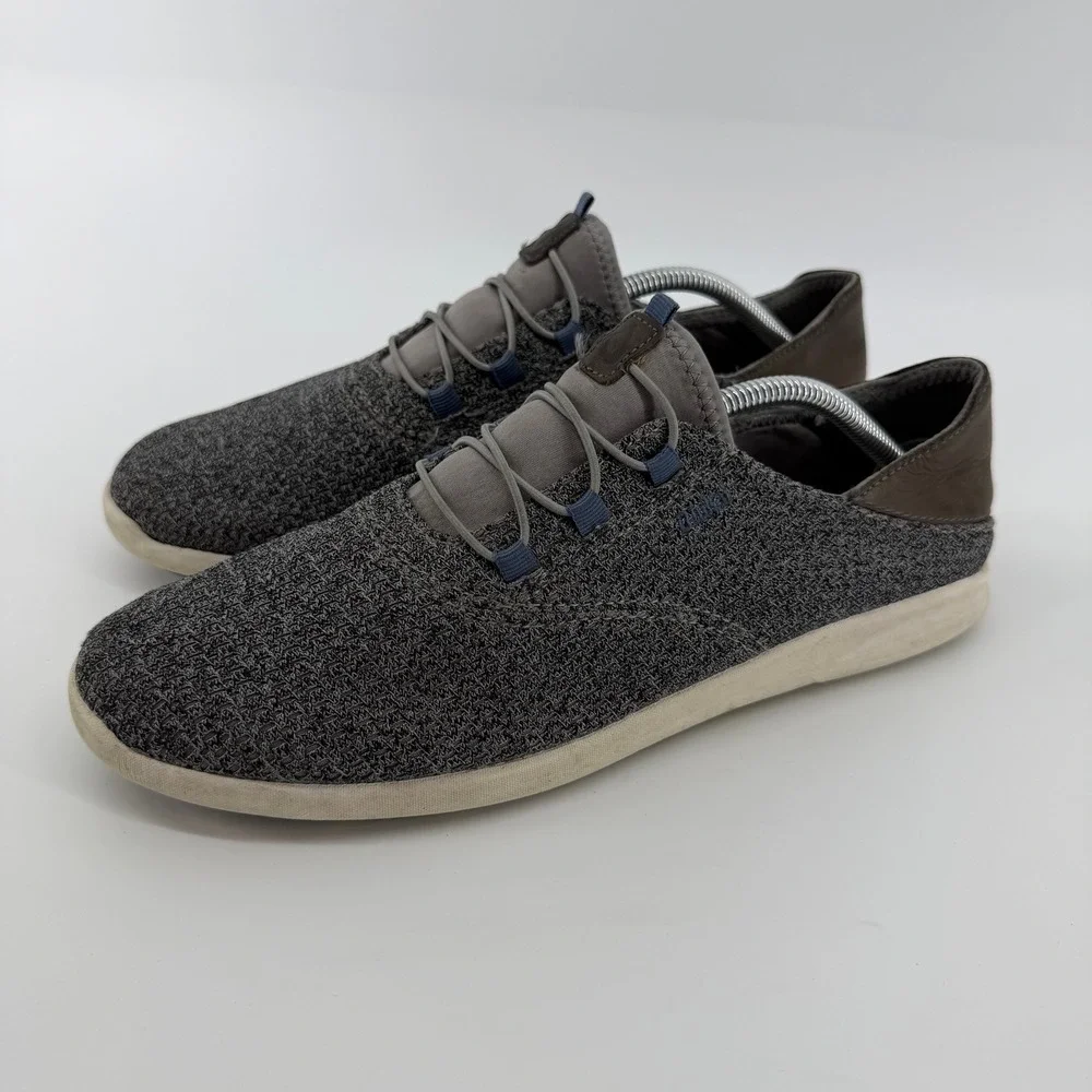 OluKai Alapa Li Sneaker Mens 11 Grey Charcoal Textile Leather Slip On 10395-2626